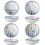 Trifecta Ceramic Sauce Dish Set of 4 Soy Sauce Dipping Bowls Appetizer Plates Side Dishes Serving Dish Japanese Style Seasoning & Soy Dipping Sauce Dishes (Multicolor),150 ML