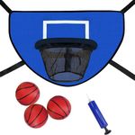 Qtynudy Trampoline Basketball Hoop Kit with Pump and Mini Ball,Trampoline Basketball Attachment for Kids Adults Indoor Outdoor Easy Install