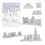 Hying Christmas Village House Cutting Dies Set, Tree Star Cloud City Die Cuts for Card Making Winter Holiday Family Dies Stencil Embossing Tool Scrapbooking DIY Etched Craft Dies