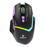 EvoFox Performance Series Banshee Rechargeable Wireless Gaming Mouse (2.4G+BT+Wired), Lag Free Hyper Connect-Pixart3325 Sensor, Upto 1000Hz Polling Rate & 10000DPI, 8 Programmable Buttons, Comprehensive Software