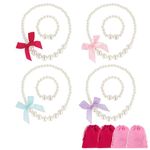 kilofly Princess Party Favor Jewelry Value Pack, Necklace & Bracelet, 4 Sets