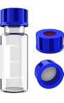 RASAYAN.Autosampler HPLC Vial 2 ml Clear with blue screw cap, Pack of 100 pcs