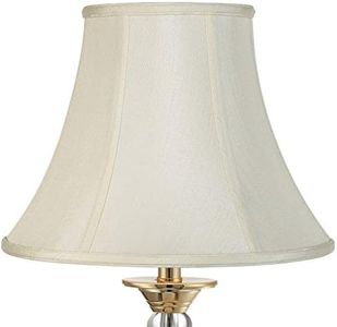 Creme Medium Bell Lamp Shade 7" Top x 14" Bottom x 11" Slant x 10.5" High (Spider) Replacement with Harp and Finial - Imperial Shade