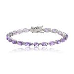 Amazon Collection Amethyst Oval Cut Tennis Bracelet in Sterling Silver (9.4 cttw)
