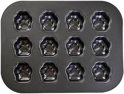 Elesinsoz 12 Cup Mini Dog Cat Paw Print Shaped Madeleine Baking Pan Nonstick Frozen Puppy Treat Cookie Biscuit Cupcake Muffin Cake Ice Cube Popsicle Chocolate Tin Tray Mold Maker for Freezer Oven