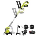 DEWINNER Cordless Grass Trimmer, 20V 2.0Ah Li-ion Electric String Edger, 2*Trimmer Line Grass Cutter Edging, 1 Battery And Charger Included, DWT2575