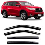 Voron Glass Tape-on Extra Durable Rain Guards for Toyota Highlander 2014-2019, Window Deflectors, Vent Window Visors, 4 Pieces - 100360