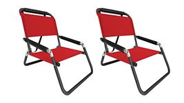 2 Pack of Neso XL Beach Chairs, Extra Large, Water Resistant with Shoulder Strap and Slip Pocket - Folds Thin (Lehua Red)