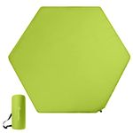 Minnebaby Hexagon Playpen Mattress Compatible with Regalo Play Yard, Self Inflating Playard Mattress Pad, Comfortable and Portable Mat with Carry Bag - Green