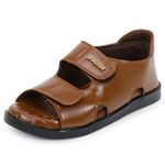 DOCTOR EXTRA SOFT Orthopedic Diabetic Comfortable Dr Sole Footwear Daily Use Casual Wear Stylish Latest Black Cushioned Adjustable Strap Sandals for Men's-Gents-Boy's L-10-Tan-9