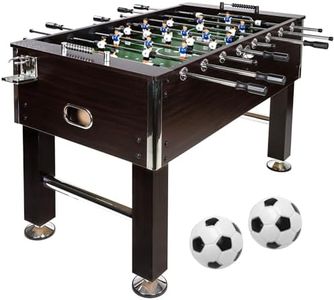 GAMES PLANET Kickertisch Leeds in 6 Farben, Tischfußball, Tischkicker, inkl. 4 Bälle + 2 Getränkehalter, ca. 60kg - Dunkelbraun