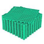 Modular Interlocking Cushion 12 Pcs 11.8" x 11.8" Interlocking Rubber Floor Drain Holes Non-Slip Splicing Drainage Mats for Deck, Shower, Kitchen, Drain Pool, Sauna Bath, Indoor Outdoor (Green)