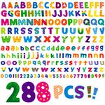 288 PCS Alphabet Combo Set, Bulletin Board Letters including 78pcs Uppercase Letters, 78pcs Lowercase Letters, 30pcs 0-9 Numbers & Punctuation, Chalkboard Classroom Letters for Home School Room Decor