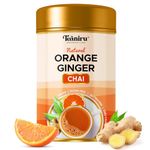 Teaniru, Orange Ginger Chai - 100g | Flavoured Black Tea with Orange Peels and Ginger Bits | Farm Fresh CTC Tea - 100% Natural | Premium Chai Patti in Reusable Tins - Serves 40 Cups