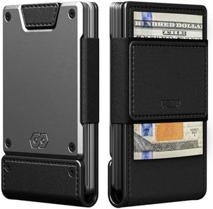 PROOF Wallet | Slim Minimalist Wallets for Men | Leather & Metal | RFID Wallet | Front/Back Pocket | Gift Box | Veteran Owned (Apex (Full Grain Black Leather | Satin Gun Metal))