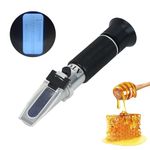 NANBEI Honey Refractometer with ATC, Portable Refractometer for Honey Moisture,Triple Scale (Honey Moisture: 12-27%, Brix: 58-90%, Baume: 38-43°),Ideal for Honey, Molasses,Maple Syrup,Fruit jam