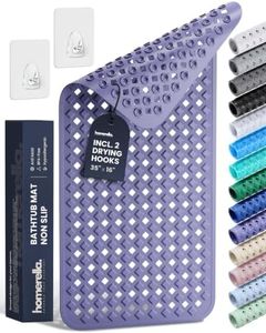 Bathtub Mat Non Slip 35x16 - homerella® Bath Mat Incl. Hooks for Drying, Extra Long, 100% BPA Free, Shower Mat Non Slip Anti Mold, Machine Washable, Shower Mats for Inside Shower Mildew Resistant