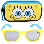 SpongeBob SquarePants Boys Sunglasses for Kids and Glasses Case Set Eyewear for Toddlers, Yellow, One Size