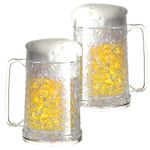 Auhafaly Double Wall Freezer Mug Frosty Mug Insulated Ice Cup with Gel 16oz/450ml (Set of 2)