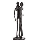 Aoneky Affectionate Couple Art Iron Sculpture, Passionate Love Statue Romantic Metal Ornament Figurine Home & Office Decoration (Arm Neck Hug Kiss)