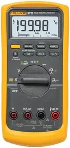 Fluke 87V Industrial Digital Multimeter, For Advanced Troubleshooting, Measures 1000 V AC/DC, Peak Min/Max, Low Pass Filter, Includes TL75 Test Leads, AC175 Alligator Clips, 80BK Temp Probe