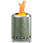 Havato Tabletop Fire Pit 6.7"*7.3" with Stand, Smokeless Firepit Outdoor, 304 Stainless Steel Small Table Top Stove Fueled by Pellets Or Wood,Low Smoke Mini Round Fire Pit Bowl Iutdoor,Green