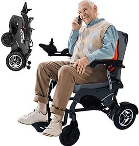 Nixlift Foldable Electric Wheelchairs for Seniors - All Terrain Motorized Wheelchair, Compact Portable, Powerful Motors, Security & Comfortable, 10AH Battery, Airline Approved