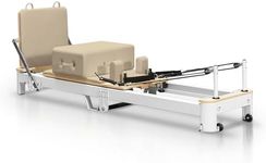 Foverós Pilates Reformer Machine, Foldable Pilates Machine,Pilates Fitness Equipment for Home and Studio (Mocha)