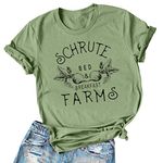 YourTops Women Schrute Farms T-Shirt Bed and Breakfast Shirt (L, 2-Green)