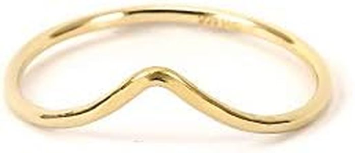 Stacking Chevron Ring, Hammered Skinny Pointed Ring in 14K Gold Filled for women, Handmade by Lotus Stone Jewelry (gold-filled, 7)