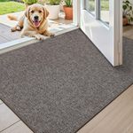 Color&Geometry Indoor Door Mat 32"x48", Entrance Mat Indoor, Front Door Mat Indoor Rugs for Entryway Non Slip Washable Absorbent Low-Profile Entryway Rugs, Grey-Brown Linen (Rolled-up NO Creases)
