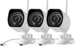 [2021 Upgrade] Zmodo Security Camera Outdoor (3 Pack), 1080p Wireless WiFi, Night Vision, Cameras for Home Security, AI Motion Detection, Weatherproof, Works with Alexa Google Assistant, Metal Case