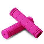 2Pcs Bike Handle Grips for Kids Girls Boys, Non-Slip Rubber Mushroom Bicycle Grips for Foldable Mountain Bike Beach Cruiser Razor Scooters Road Bike Tricycle BMX MTB Cycling Replacement Parts(Pink)