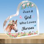 JMIMO Horse Gifts for Girls Cut Horse Acrylic Plaque Just A Girl Who Loves Horses