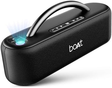 boAt Stone Lumos 60W Bluetooth Speaker w/ 7 LED Projection Modes, Hearables App Support, Dual EQs, Up to 9hrs of Playtime, TWS Feature, Built-in Mic, BT v5.3(Midnight Black)