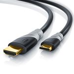 CSL - 10m Ultra HD 4K Mini HDMI to HDMI plug cable - gold plated High Speed Mini HDMI cable 1.4a Real 3D and Ethernet capable - suitable for Full HD HD Ready 3D - 1080p - 2160p