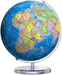 Orionstar 13" Large World Globe with Stand, Educational Globe for Kids Learning, Colorful HD World Map Details, Illuminated Globe Lamp with Stable Heavy Metal Base, Constellation