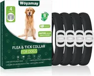Woyamay 4 Pack Flea Collar for Dogs, 32 Months Flea and Tick Prevention for Dogs, Dog Flea and Tick Treatment, Adjustable Dog Flea and Tick Collar for All Breeds and Size, Black