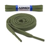 AOMIDI Flat Shoelaces Wide Shoes Lace 2 Pairs Wide Shoelaces Hollow Thick Flat Shoe Laces for Sneakers and Shoes, Army Green, 72" inches (183 cm)