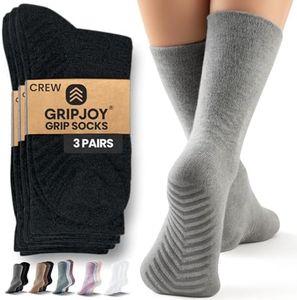 Socks with Grippers for Women - Hospital Socks - Non Slip Socks Womens - Grip Socks for Men - 3 Pairs