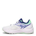 Saucony Women's Cohesion 14 Road Running Shoe, White/Navy/Mint, 7.5