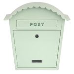 EMtronics Classic Style Wall Mounted Post Box Weatherproof Painted Steel and Lockable - Lily Green