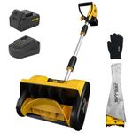 ZEGJAW Cordless Snow Shovel, 20V 12-Inch Electric Snow Shovel, Snow Blower Cordless with Directional Plate and Adjustable Front Handle (4-Ah Battery and Quick Charger Included)