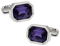 Cuff-Daddy Amethyst Purple Crystal Cufflinks with Travel Presentation Box - Perfect Cufflinks for Men and Wedding, Crystal, crystal