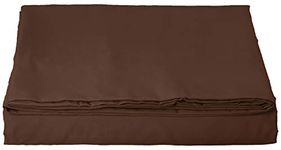 Elegant Comfort Flat Sheet Wrinkle-Free 1-Piece Flat Sheet, California King Size, Chocolate Brown