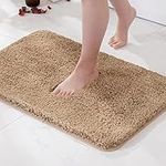 MIULEE Non Slip Bathroom Rug Bath Mats for Bathroom 20x30 Beige Absorbent Thick Soft Microfiber Bathroom Mat Machine Washable Bath Rug Plush Carpet for Tub Shower