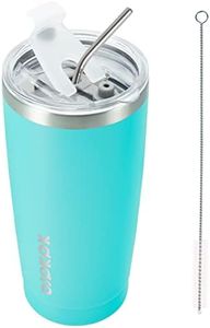 BJPKPK 20 oz Tumbler with Lid and Straw Stainless Steel Ice Coffee Tumblers Vacuum Insulated Travel Thermal Cup,Turquoise