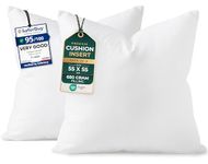 Utopia Bedding Cushion Inserts 55cm x 55cm (22x22 inch) Pack of 2 Hollowfibre Inner Pads for Sofa or Bed – White Cushions Fillers