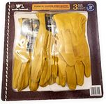 Wells Lamont Premium Leather Work Gloves 3 Pair Pack - Medium