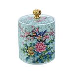 Bicuzat Enamel Ceramic Tea Caddy Tea Canister Tea Storage Container Tins Jar with Airtight Lid Water-proof Tank for Tea, Coffee, Herb, Sugar, Spice, Nuts